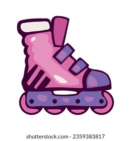 pink skate pop art icon isolated