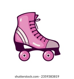 pink skate pop art icon isolated vector
