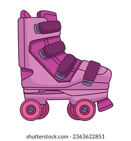 pink skate pop art icon isolated vector