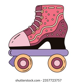 pink skate pop art recreation icon isolated