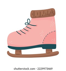 icono de accesorio de invierno de patinaje rosa