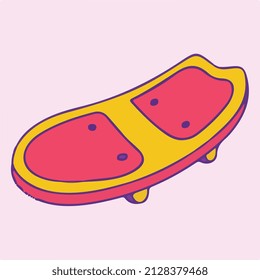  pink skateboard color stroke vector
