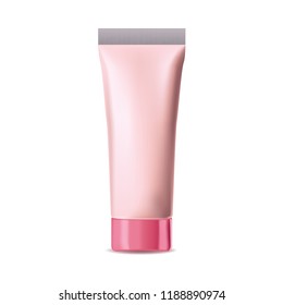 Pink skin care cream vector illustration