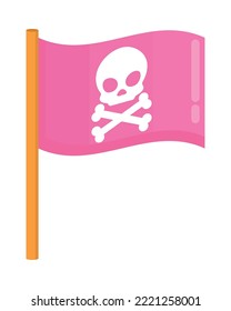 diseño de bandera de peligro de cráneo rosa