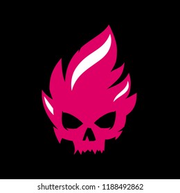 Pink Skull Halloween mask Vector Template