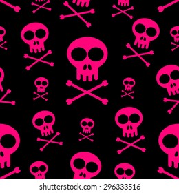 pink skull seamless pattern background vector