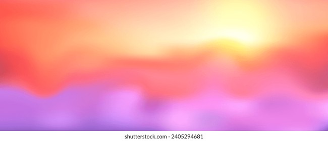 Pink sky background. Pastel abstract purple gradient sunset. Watercolor winter cold wallpaper. Vector blurred landscape