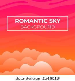 pink sky with cloud, Sky cherry background, pink sky with fluffy clouds background, pink sky background with clouds white cartoon concept