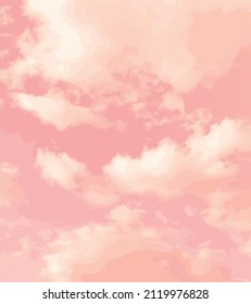 CIELO ROSA CON FONDO DE ILUSTACIÓN DE LAS NUBES. 