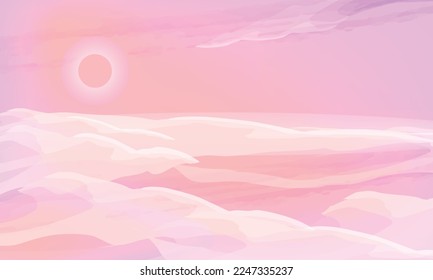 Rosa Himmelswolke. Abstrakter pastellfarbener Hintergrund. Traumillustration. 