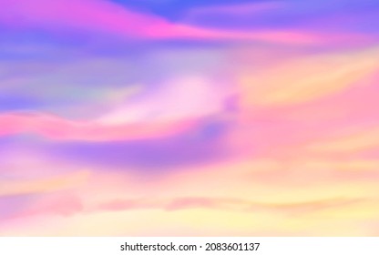 Pink sky with sunset or sunrise. Vector tracing background with clouds eps10