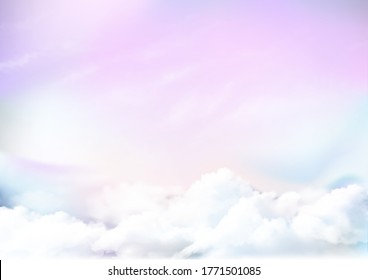 pink sky vector backgound. Pastel sky vector backgound.Sugar  clouds vector design background.