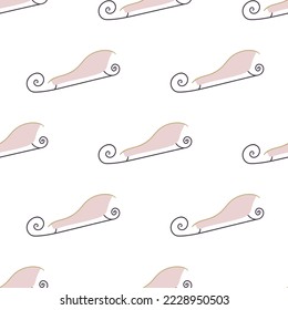 Pink sleds. Winter festival seamless pattern. 