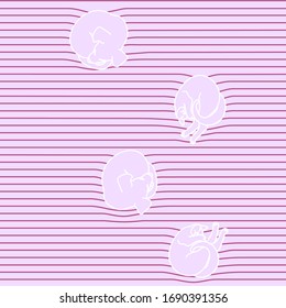 Pink Sleeping Animals Seamless Fashion Pattern