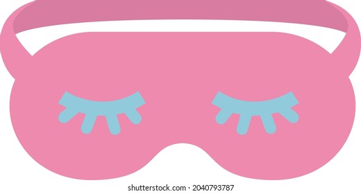 Pink sleeping mask, illustration, vector, on a white background.