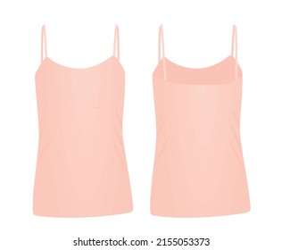 Pink sleeveless t shirt. vector illustration