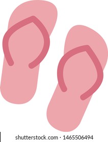 Pink slippers, illustration, vector on white background.