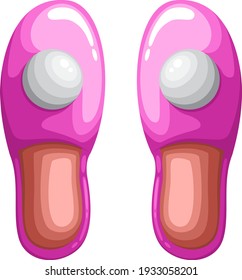 Pink slippers on a white background