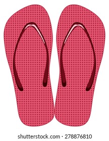 Pink slippers on a white background
