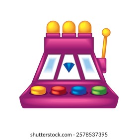 Pink slot machine icon vector