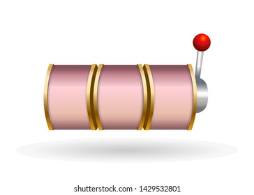 Pink Slot Machine Slots Reel Spin Gambling Vector Illustration