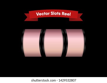 Pink Slot Machine Slots Reel Spin Gambling Vector Illustration