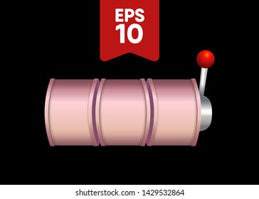 Pink Slot Machine Slots Reel Spin Gambling Vector Illustration