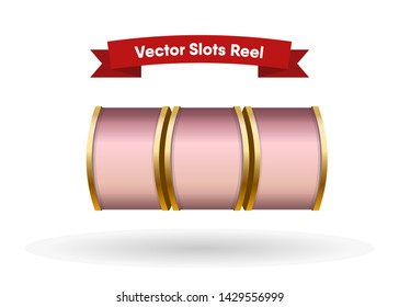 Pink Slot Machine Slots Reel Spin Gambling Vector Illustration