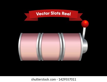 Pink Slot Machine Slots Reel Spin Gambling Vector Illustration