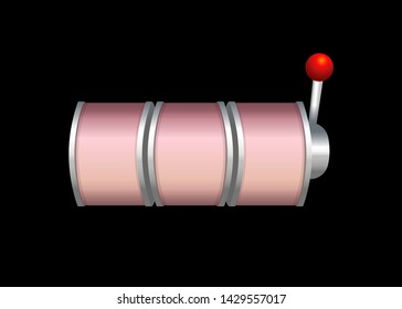 Pink Slot Machine Slots Reel Spin Gambling Vector Illustration