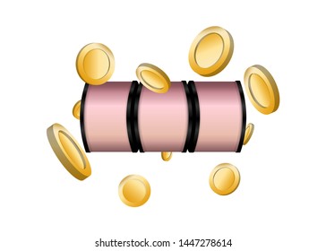 Pink Slot Machine Slots Reel With Coins Jackpot Spin Gambling Vector Illustration