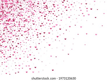 Pink Small Confetti Texture. Purple Birthday Wallpaper. Rose Heart Spray. Red Invitation Backdrop. Shadow Background.
