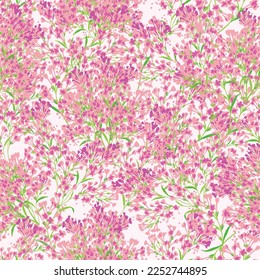 pink small flowers pattern with green leaves, group small pink flowers, pink jasmine flowers , repeatable pink flowers pattern  