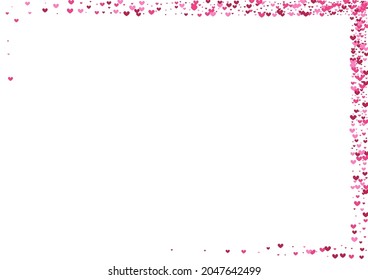 Pink Small Heart Backdrop. Red Burst Illustration. Purple Confetti Couple. Rose Saint Background. Party Texture.