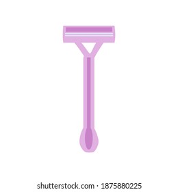 Pink small shaver Flat vector isolated illustration