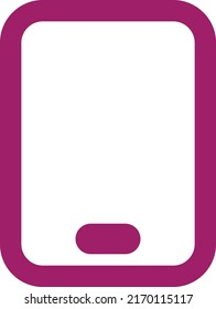 rosafarbenes Smartphone, Illustration, Vektorgrafik auf weißem Hintergrund.