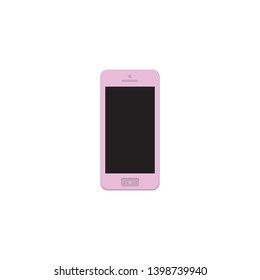 pink smartphone vector on a white background