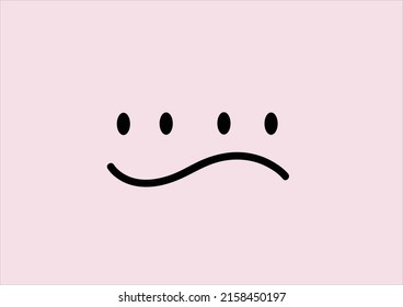 pink smile vector hand drawn design