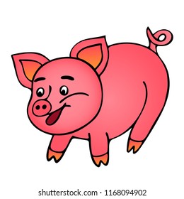 Pig Cartoon Cheeky Pig Vector Illustration Stock Vector (Royalty Free ...