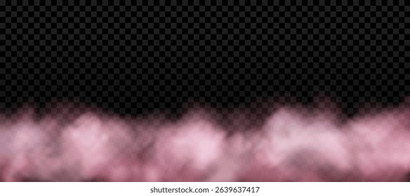 Pink smoke border vector background. Fantasy cloud border. Transparent dreamy fog. Pastel color mist