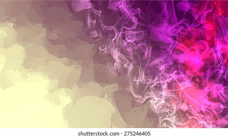 Pink smoke brush strokes background. Vector version