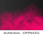 Pink smoke  isolated on transparent background.  Steam special effect.  Realistic  colorful vector fire fog  or mist texture. 