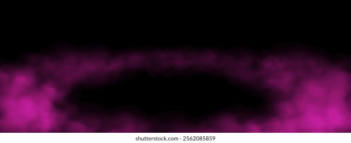 Pink smoke on the floor, mist in the room or on the stage. Fog atmosphere effect.