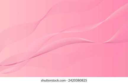 pink smooth lines wave curves with gradient abstract background