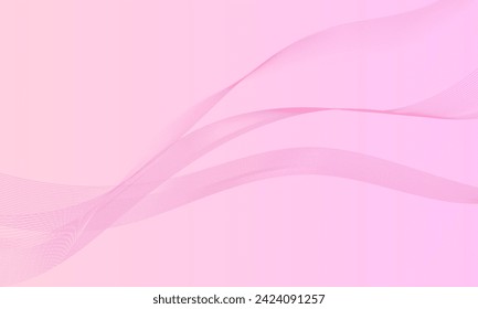 líneas lisas rosadas curvas de onda con fondo abstracto de gradiente suave