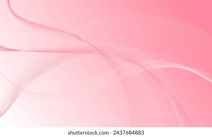 pink smooth lines wave curves with soft gradient abstract background