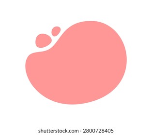 Pink smooth organic abstract blob shape forms a flat and fluid solid set. Rounded form with background color set, this minimal shape offers a soft and modern element for creative visual concepts.