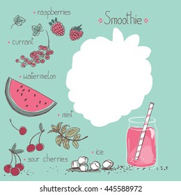 plantilla de receta lisa rosa