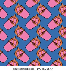 Pink smoothie vector illustration on a white background.