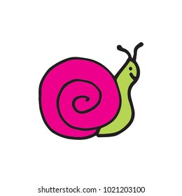 Pink Snail Doodle Icon